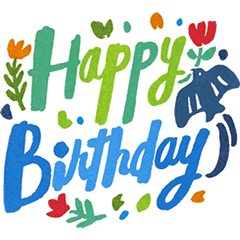 LINEスタンプ：お洒落なお誕生日スタンプ2